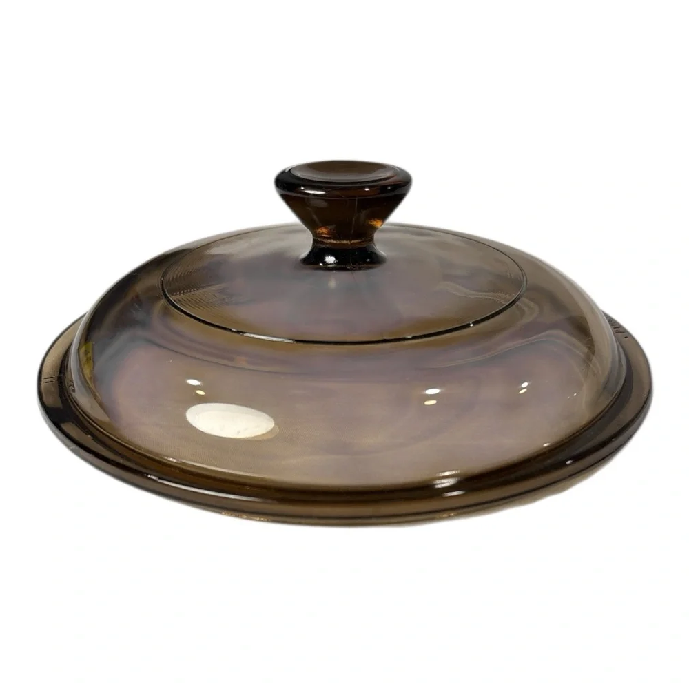 Vintage Corning Vision Pyrex Amber Brown V-1-C Replacement LID Only 6.5”